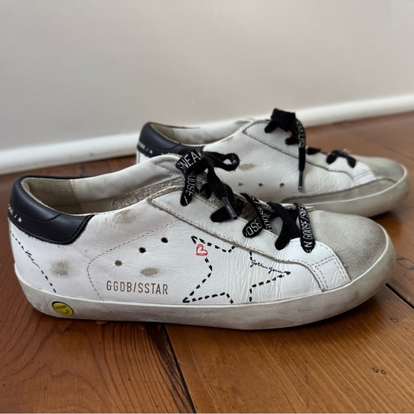 Kids Golden Goose Black and Cream Sneakers - Picture 1 of 5